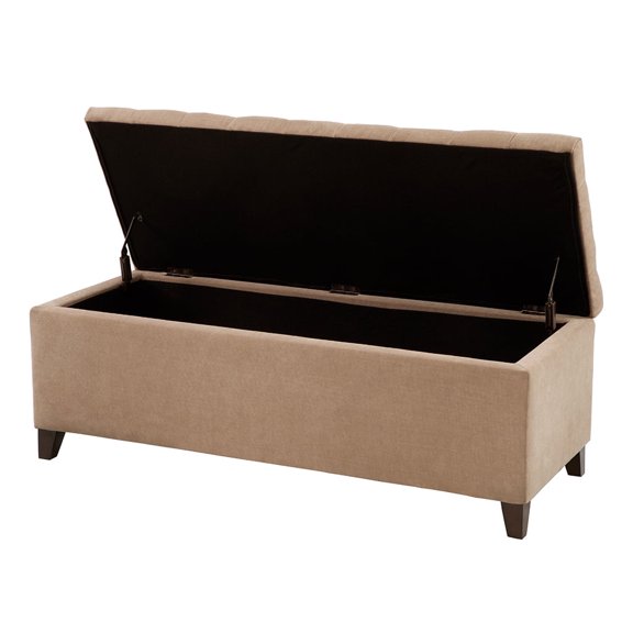 Knubmt Polyester Upholstered Seat Storage Bench for Home, Bedroom, Office