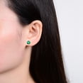 thumbnail image 3 of V3 Jewelry®14KT White Gold with Emerald Stud Earrings, 3 of 3
