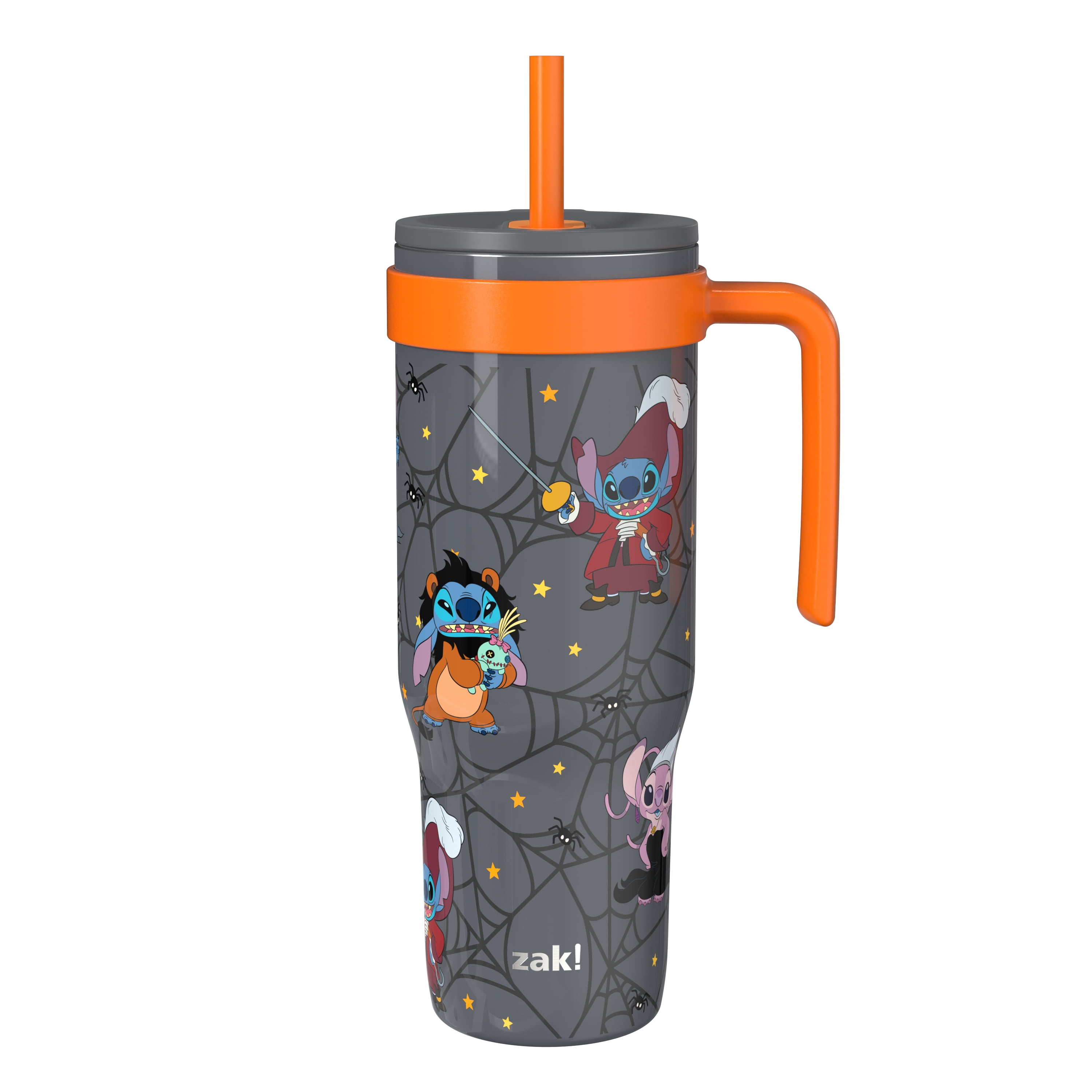 Zak Design 30oz SS Straw Tumbler with a Handle, Gray Stitch