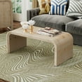 thumbnail image 6 of Retro Log Style Coffee Table with Curved Art Deco Design, Center Table for Living Room or Dining Room, Natural Wood Wash, 6 of 9
