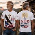 thumbnail image 6 of Men's Faith Patriotic Graphic T Shirt Eagle American Flag Christian Casual Short Sleeve Tee for Men, 6 of 6
