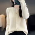 thumbnail image 2 of Cardigan Sweaters for Women, Yigetop Women's Flare Button Front Cardigan Sweater Standard Lightweight Cardigans for Women Beige L, 2 of 4