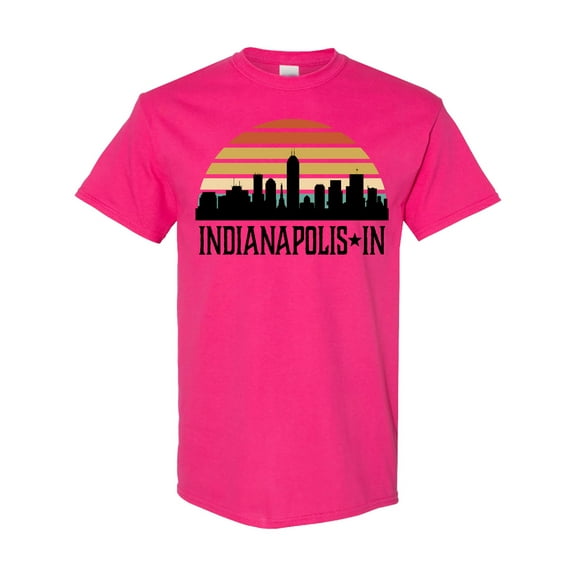 Inktastic Indianapolis Indiana Skyline Retro T-Shirt