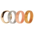 thumbnail image 1 of Juego de anillos gemelos de boda de silicona de 6 mm - Oro de ROQ para mujer - Anillo de 4 x 8 mm, 1 of 1
