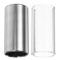 ORDDIART Guitar Slides 2Pcs Set of Glass and Stainless Steel for Clear and Bright Sound 51mm