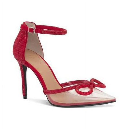 I.N.C. International Concepts Womens Lidani Pointed-Toe Pum Red Bling Clear Vinyl 6M