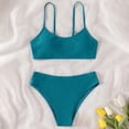 thumbnail image 3 of GYRATEDREAM Girl's Two Piece Swimsuit High Waisted Spaghetti Strap Swimsuit Solid Color Bathing Suit Bikini Sets, 3 of 4