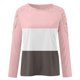 thumbnail image 5 of ICHUANYI Clearance Women Casual Color Blocking Round-Neck Lace Hollow Out Long Sleeve Pullover Slimming Blouse T-shirt Tops(Pink, M) ICHUANYI WER2023080801597, 5 of 5