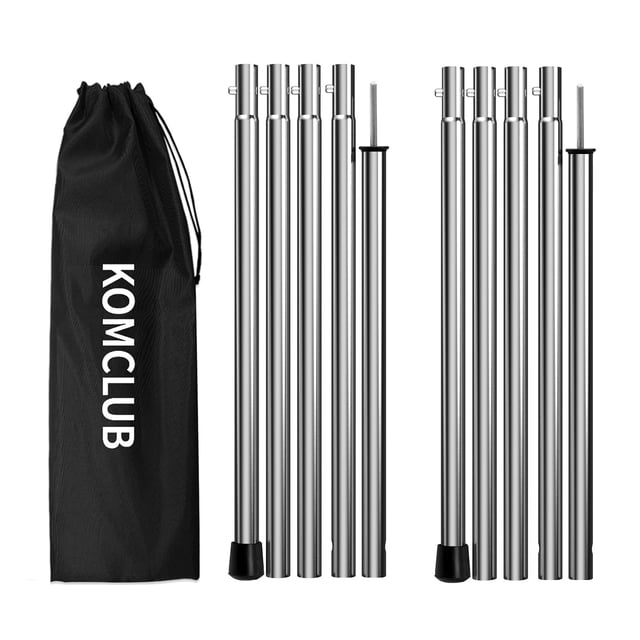 Juego de barras de lona ajustables KOMCLUB de acero inoxidable de 81 a 198 cm