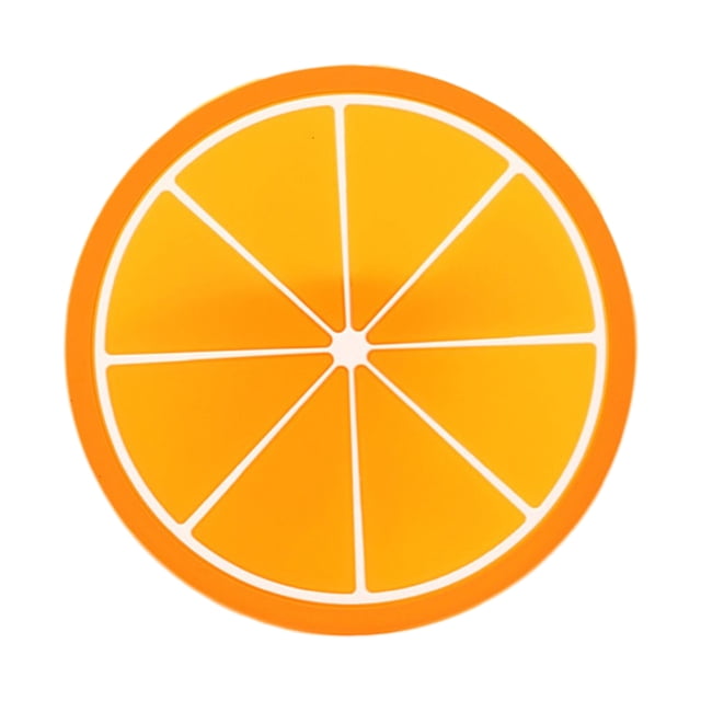 Toystoory Posavasos de silicona duradero para frutas, posavasos de silicona para taza de té, soporte para bebidas, mantel individual Mostrada Naranja PC 1