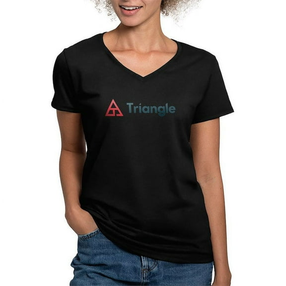 CafePress - Triangle Horizontal T Shirt - Women's V-Neck Dark T-Shirt