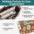 thumbnail image 3 of FORMRS Tote Bag for Women Quilted Large Capacity Travel Work Carry On Shoulder Handbag, Blooming Flowers, 3 of 7