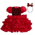 thumbnail image 1 of Fesfesfes Children's Dress Girl Sleeveless Princess Dress Sequin Mesh Dress Tufted Dress, 1 of 6