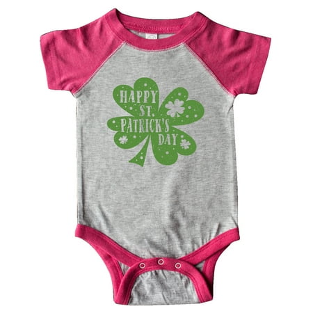 

Inktastic Happy St. Patrick s Day Shamrock in Green Gift Baby Boy or Baby Girl Bodysuit