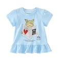 thumbnail image 6 of HWJAD Girls and Toddlers' Short-Sleeve Graphic T-Shirts Summer Crewneck Kids Tee Tops, 2 Pack, 6 of 8
