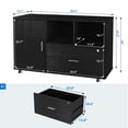 thumbnail image 7 of Dextrus Large Lateral File Cabinet with Lock, 1 Drawer Mobile File Cabinet for Printer Stand, Black, 7 of 7