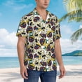 thumbnail image 5 of Xecao Happy Skeleton print Hawaiian shirt - a stylish short-sleeve button-down for men, perfect for casual beach and tropical outings., 5 of 9