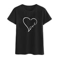 thumbnail image 6 of Hfolob Heart Printed T-Shirt For Women Graphic Short Sleeve Tee Tops Round Neck Casual Slim Shirts Tee Simple Outdoor Steetwear Ladies Dailywear, 6 of 6