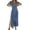 Blue, variant on Daznico Elegant Dresses for Women,Women's Casual Dress V Neck Short Sleeve Leopard Print Flowy Comfortable Daily Wear Vacation Fall Dress,Dresses for Women Hide Tummy