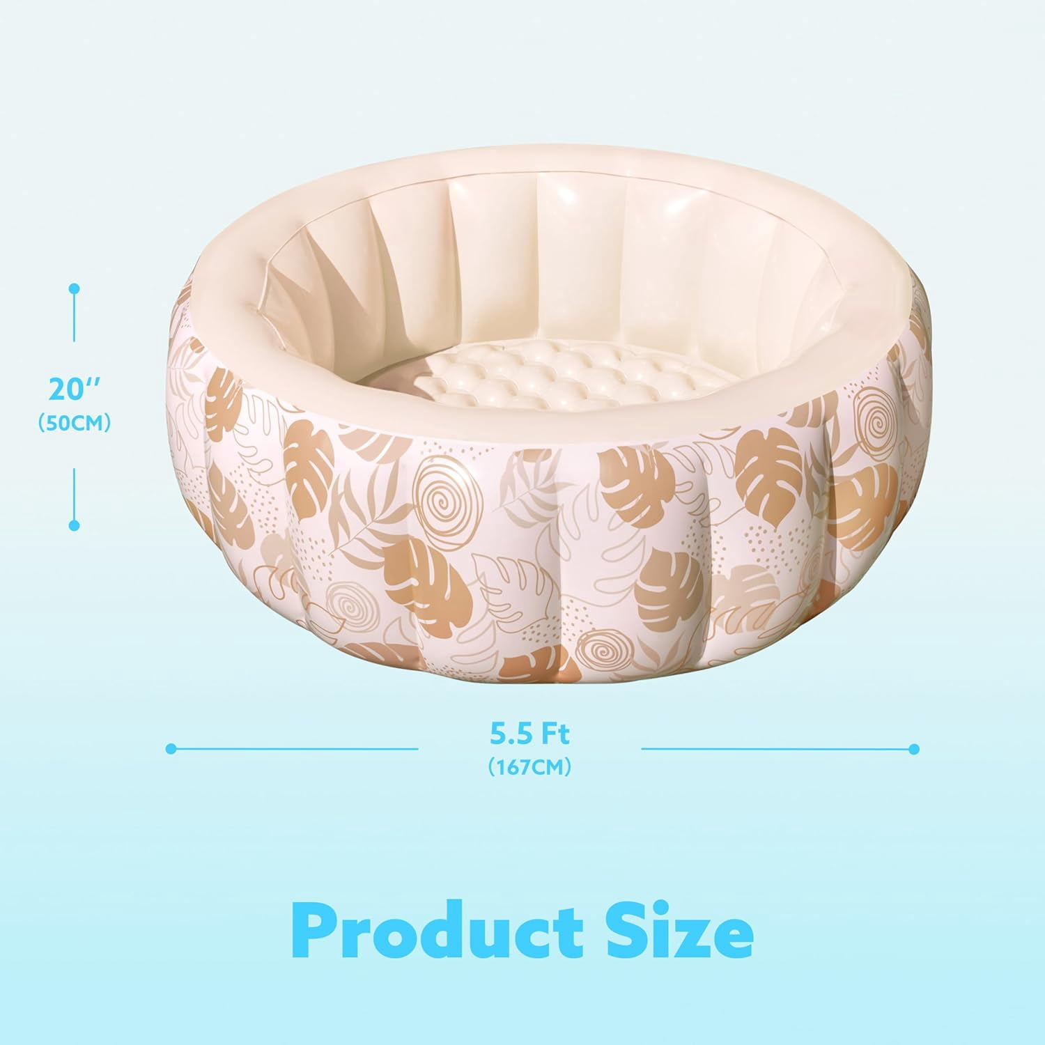Inflatable Swimming Pool,5.5ft x 20 Inch Full-Sized Blow Up Durable Thickened Luxury Above Ground Family Pool with Comfortable Backrest for Summer Water Party Backyard Garden Lawn