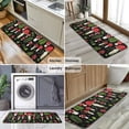 thumbnail image 6 of Red Mushroom Leaf Black Pattern Kitchen Rug Mat,Kitchen Runner Rugs Non Skid Washable,Decorative Kitchen Floor Mats for Kitchen,Sink,Laundry,17"x47.2", 6 of 7