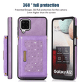 thumbnail image 2 of Nalacover Wallet Crossbody for Samsung Galaxy A12 5G Phone Case with Lanyard Strap Credit Card Holder, PU Leather Protective Handbag Purse Kickstand Bling Diamond Cover Women Girl, Purple, 2 of 10