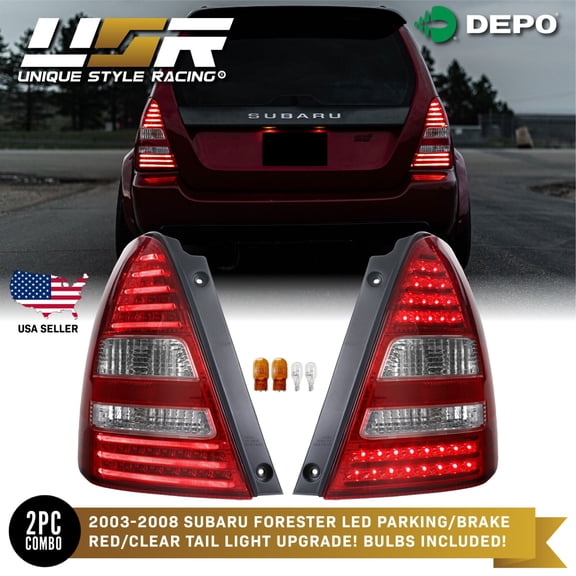 JDM Red / Clear LED Rear Tail Light Pair For 2003-2008 Subaru Forester X / XS