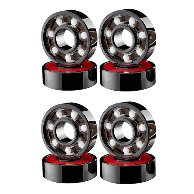 8 Pcs Roulements en Céramique Haute Vitesse Résistants à l'Usure pour Planche à Roulettes Roue, 8 x Roulements de Roue de Planche à Roulettes, Noir