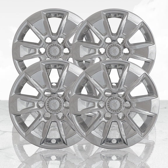 Set of 4 17" 6 Spoke Wheel Skins for 2019-2025 Chevy Silverado 1500 - Chrome