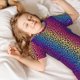 thumbnail image 5 of Balery Leopard Neon Rainbow Gradient Conjunto de Pijama Infantil de Manga Corta con Estampado – Ropa de Dormir de Algodón Suave-X-Large, 5 of 6