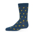 thumbnail image 3 of MeMoi Boys' Lightning Bolt Crew Socks - Boys - Male, 10 12, Blue, 3 of 7