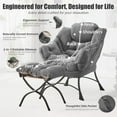 thumbnail image 3 of PUKNLY Lounge Chair with Ottoman for Small Spaces, Modern Accent Chair with Footrest, Armrests & Side Pocket, Compact Reading Chair for Living Room, Bedroom Corner, 3 of 16