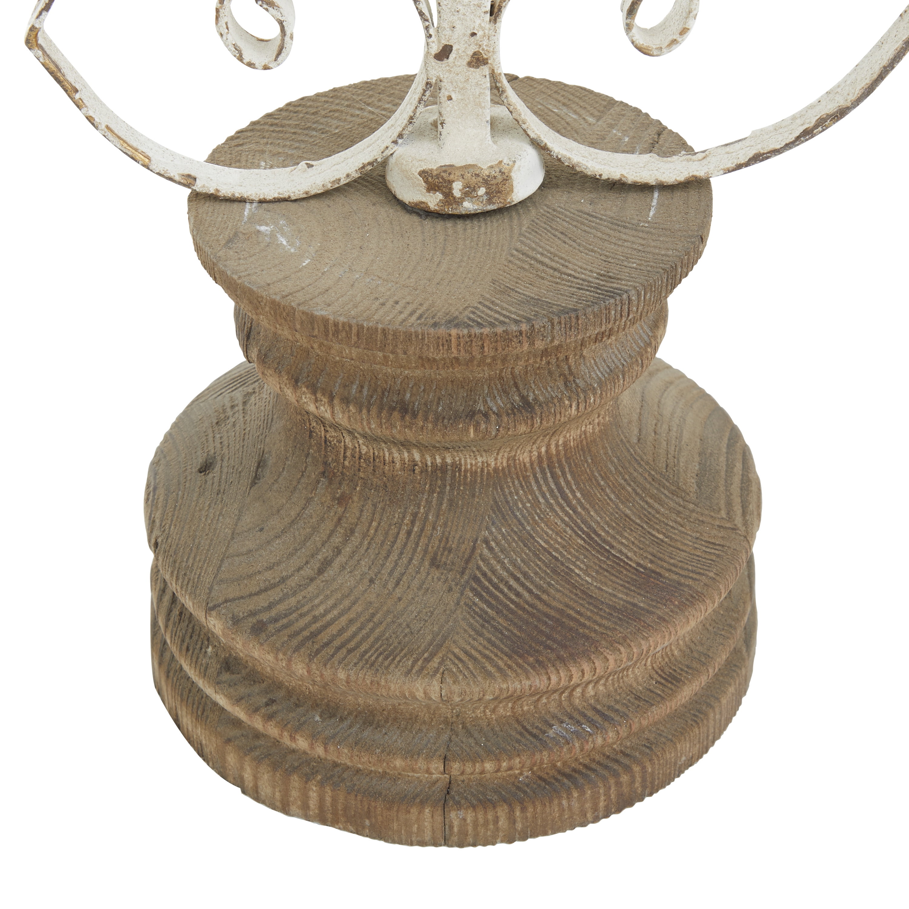 DecMode 6"W, 29"H Metal French Country Sculpture, White, 1-Piece