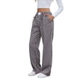 thumbnail image 2 of Pantalones Bóxer de Cuadros A Rayas para Mujer, de Algodón, para Estar en Casa, Informales, Estilo Y2K, con Bolsillos Negro L, 2 of 9