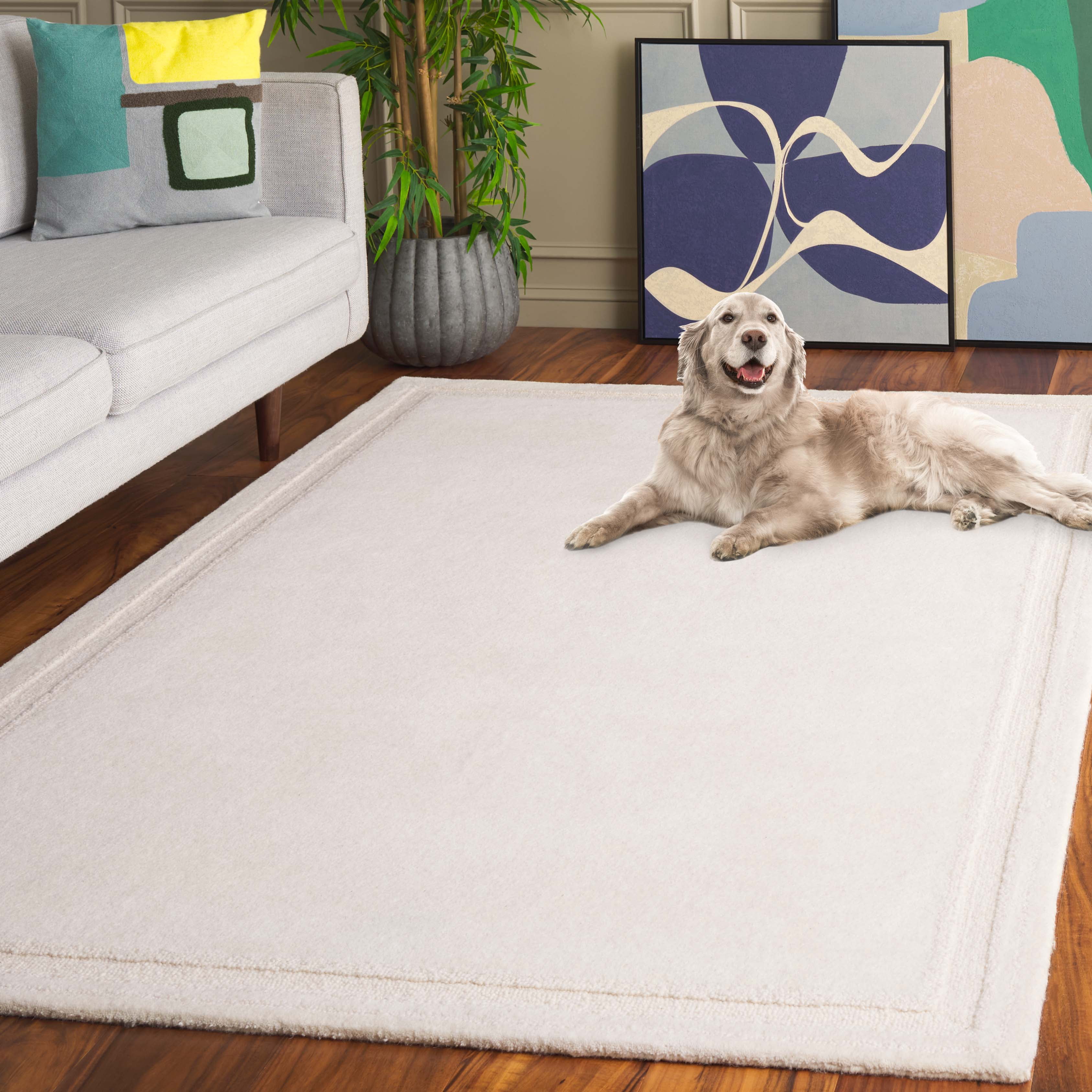 SAFAVIEH Metro Winston Solid Area Rug, Ivory, 4' x 6'