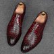 thumbnail image 3 of Zapatos formales de cuero para hombre, zapatos de vestir de negocios, zapatos Oxford rojos geométricos para hombre, zapatos planos informales para fiesta y boda, 3 of 4