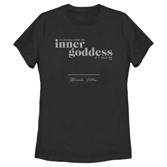 Women's Sex and the City Miranda Find Inner Goddess  Graphic Tee Black 2X Large