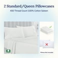 thumbnail image 4 of California Design Den Pillowcases Standard - 400 Thread Count, 100% Cotton Sateen, Set of 2 Pillow Covers, Breathable, Soft, Designed for Queen and Standard Pillows - Antique White, 4 of 8