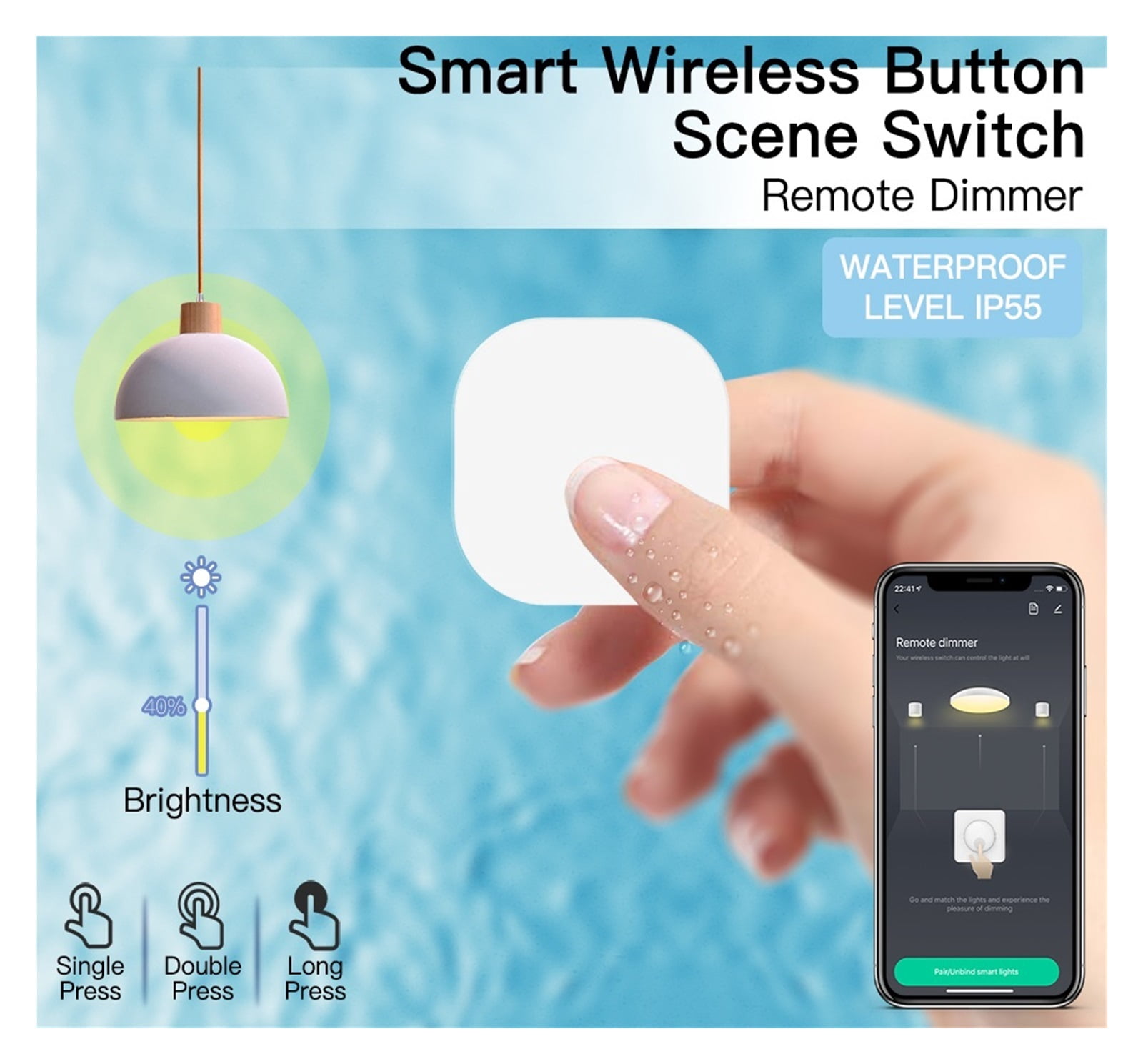 Tuya ZigBee Smart Key Switch Wireless Remote Control Key Controller Multi-scene Linkage Smart Switch Battery Powered Automation ,Trusted and Reliable