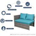 thumbnail image 4 of AECOJOY 7 Piece Patio Conversation Set,  Outdoor Sectional Sofa Rattan Wicker Dining Furniture, Blue, 4 of 6