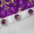 thumbnail image 4 of Feelyou Retro Fashion Damask Blackout Curtains Set of 2 (52x84 Each), Western Mandala Paisley Window Curtains, Purple Gold Boho Flower Curtains and Drapes, Living Room Curtains Decor, 4 of 6