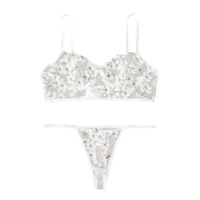 Gibobby Lencería sexy para mujer Conjunto de Lenceria Erotica para Mujer de Encaje Sensual, Ropa Interior Sexy Mujer, Conjunto de Interior de Encaje(Blanco, G)