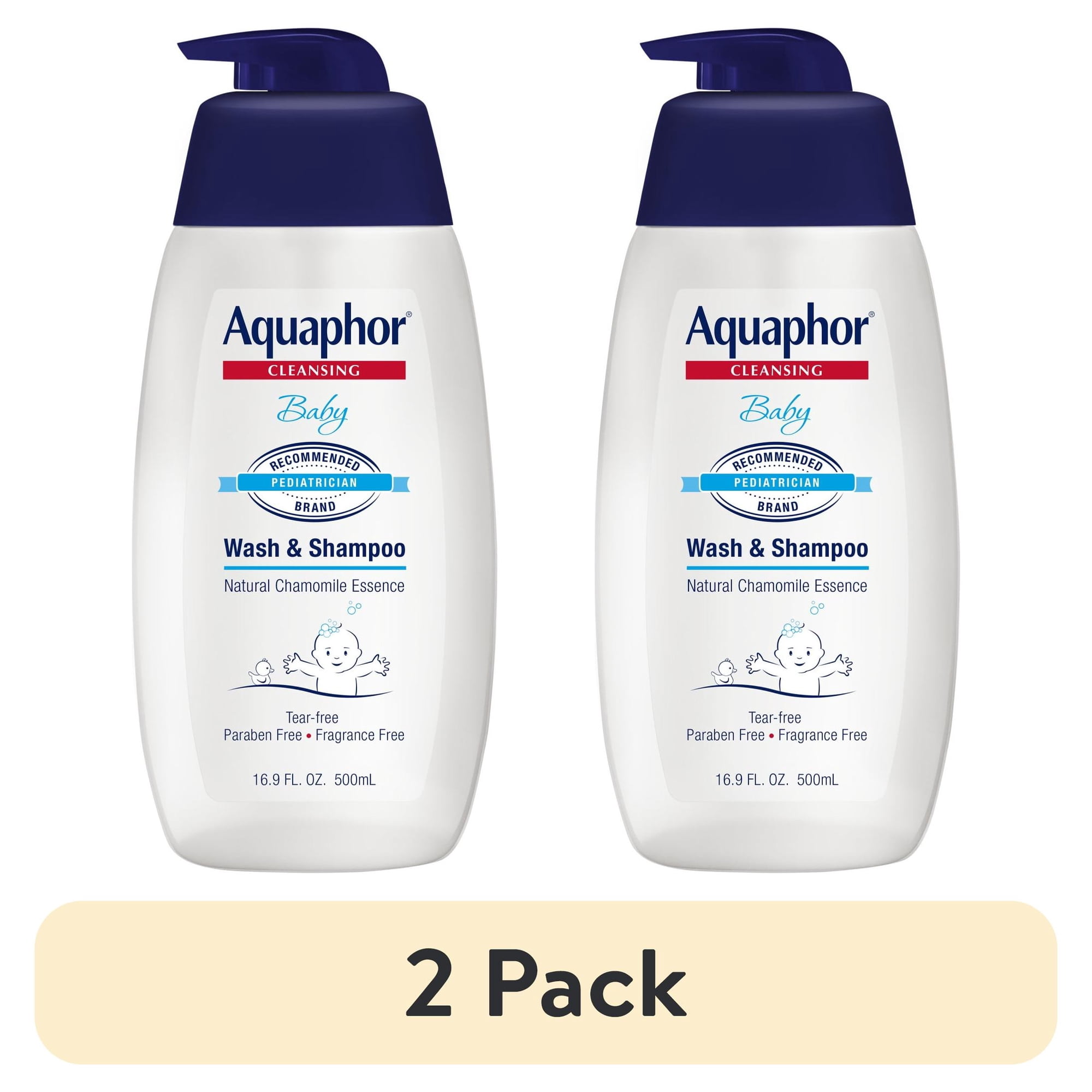 (2 pack) Aquaphor Baby Body Wash and Shampoo, 2-in-1, Tear Free, 16.9 fl oz