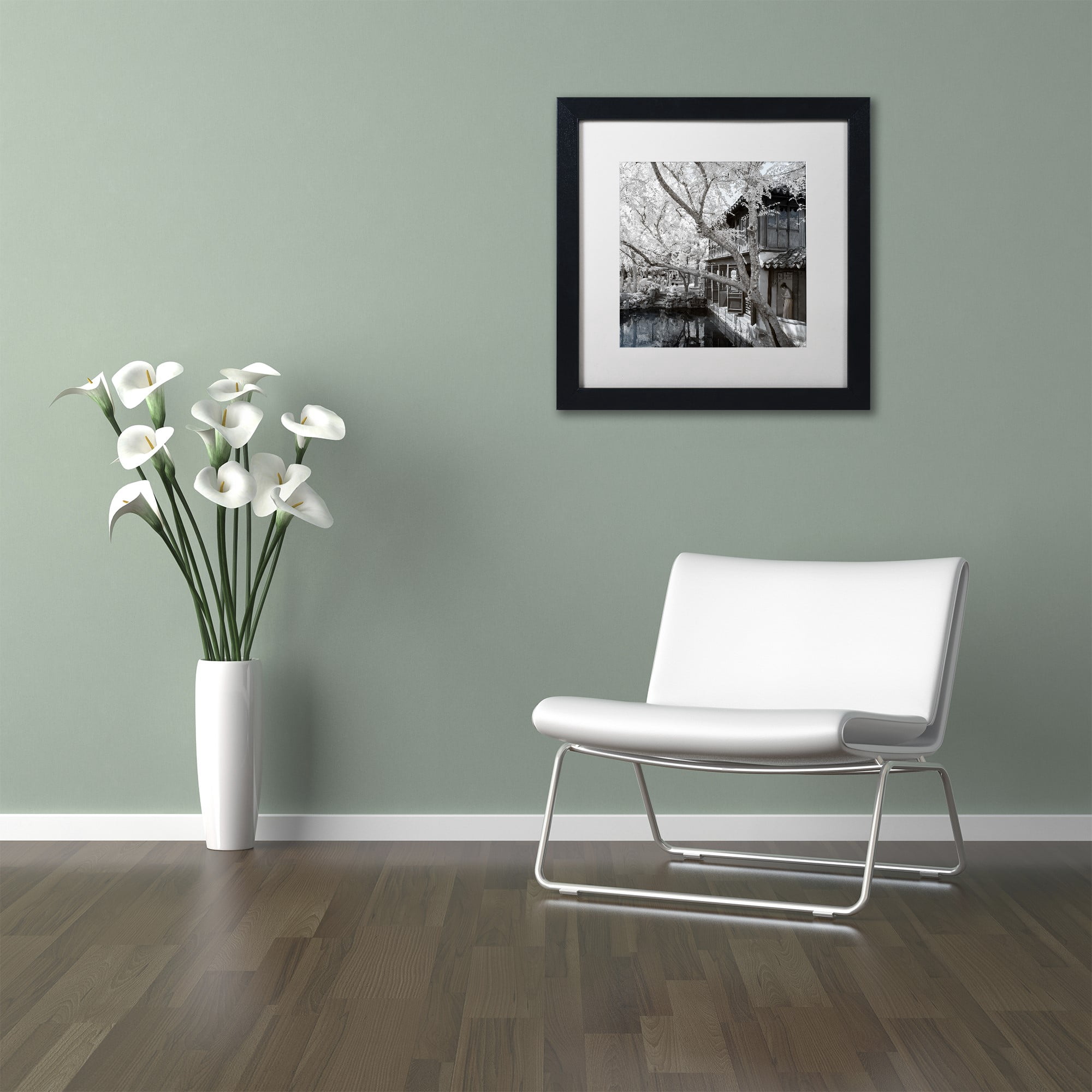 Trademark Fine Art "Reflections" Canvas Art by Philippe Hugonnard, White Matte, Black Frame