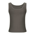 thumbnail image 4 of Xunlbb Tops for Women Under $5 Women‘s Casual Oversize Solid Round-Neck Sleeveless Short Sleeved Blouse Tank Top Summmer Shirts for Women M-4XL, 4 of 6