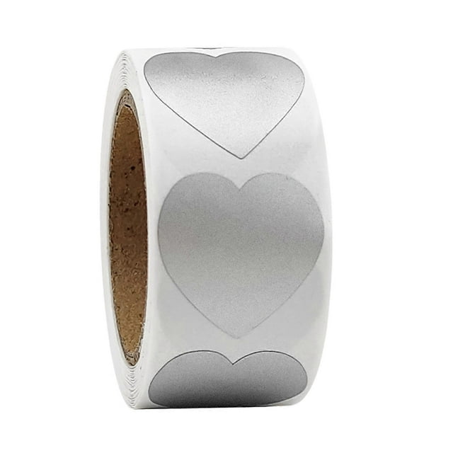 300 Pcs/Roll Scratch Sticker Round Scratch Labels Sticker Heart Scratch Offs Sticker for Wedding Birthday Party Gift