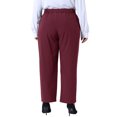 thumbnail image 4 of DARING DIVA Women's Plus Summer Elastic High Waisted Long Straight Pants 3X Burgundy, 4 of 6
