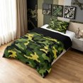 thumbnail image 2 of Manfei Retro Camouflage Twin Comforter Sets, Vintage Camo Bedding Set, Woodland Green, Black Reversible, 2 Pieces, 1 Comforter and 1 Pillowcase, 2 of 7