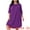 Purple, variant on DARING DIVA Women's Plus Size 3/4 Sleeve Lace Crew Neck Comfy Nightgown 1X Light Gray