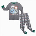 thumbnail image 5 of TOWED22 Fall Winter Toddler Boy Outfits 2Pcs Long Sleeve Graphic Round Neck Pullover Top Elastic Waist Joggers Soft Clothes Set(Grey,2-3 Y), 5 of 9